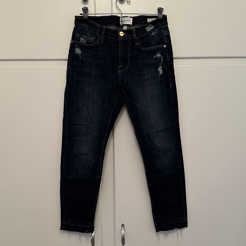 EUC Frame Le Garcon Crop Dark Wash Skinny Jeggings Jeans